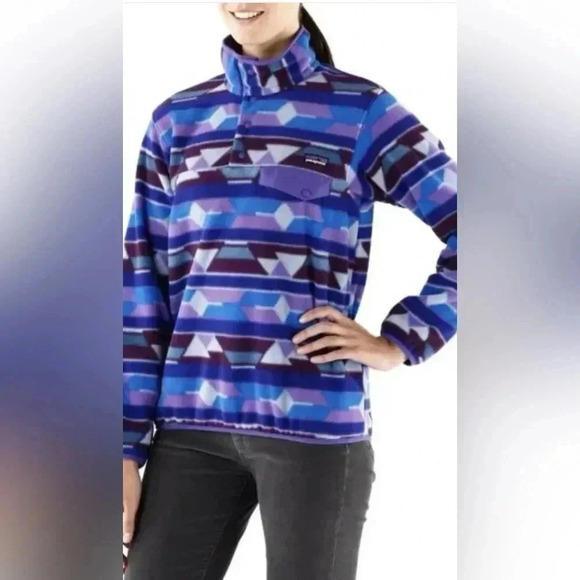 Patagonia Women’s Synchilla Snap-T Pullover Fleece MEDIUM Purple Jacket - Picture 13 of 16